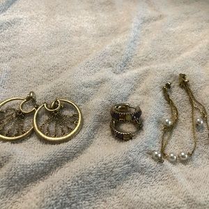 Three pairs of earrings